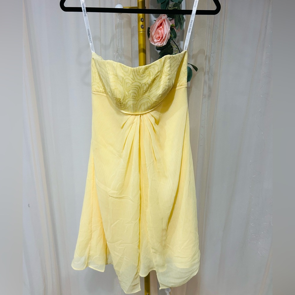 David's Bridal Soft Yellow Dress